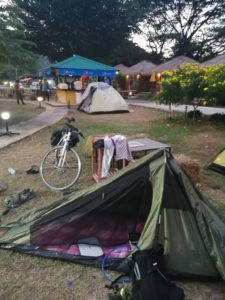 Campsites normally offer their own tents as well as cabins (costing 1100 baht)
